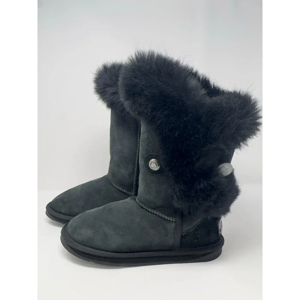 Australia Luxe Collective Nordic Short Boots Womens Size 8 Black Shearling Lined